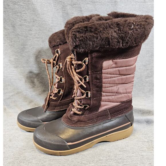 Lands’ End Womens Squall Insulated Winter Snow Boots Mauve Quartz Pink Size 9.5 - Picture 3 of 9